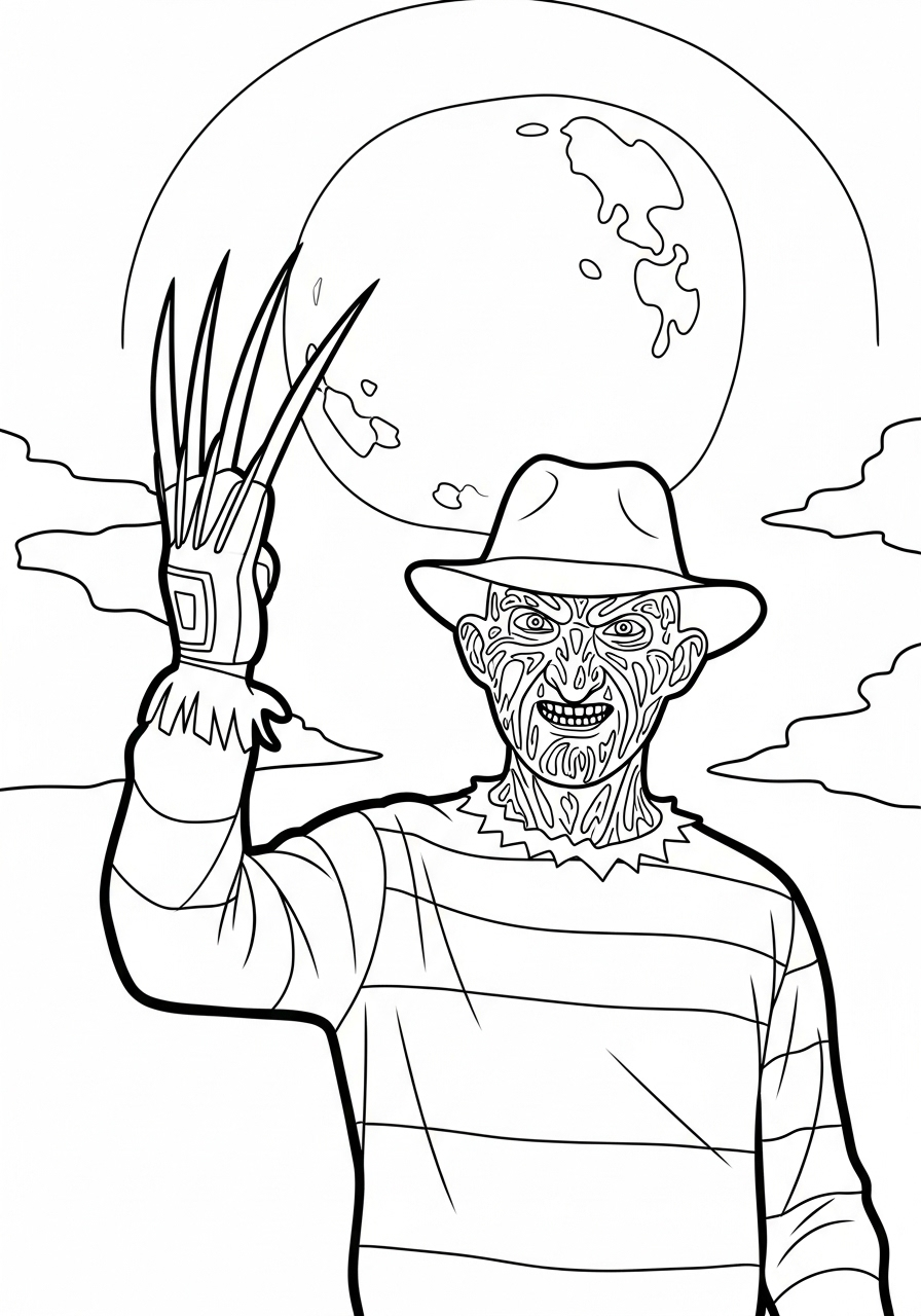 Freddy Krueger 19 immagini da stampare e colorare di Freddy Krueger