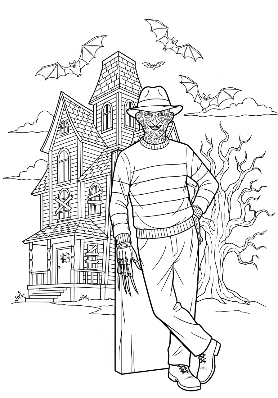 Freddy Krueger 18 disegni Freddy Krueger da colorare per bambini 1
