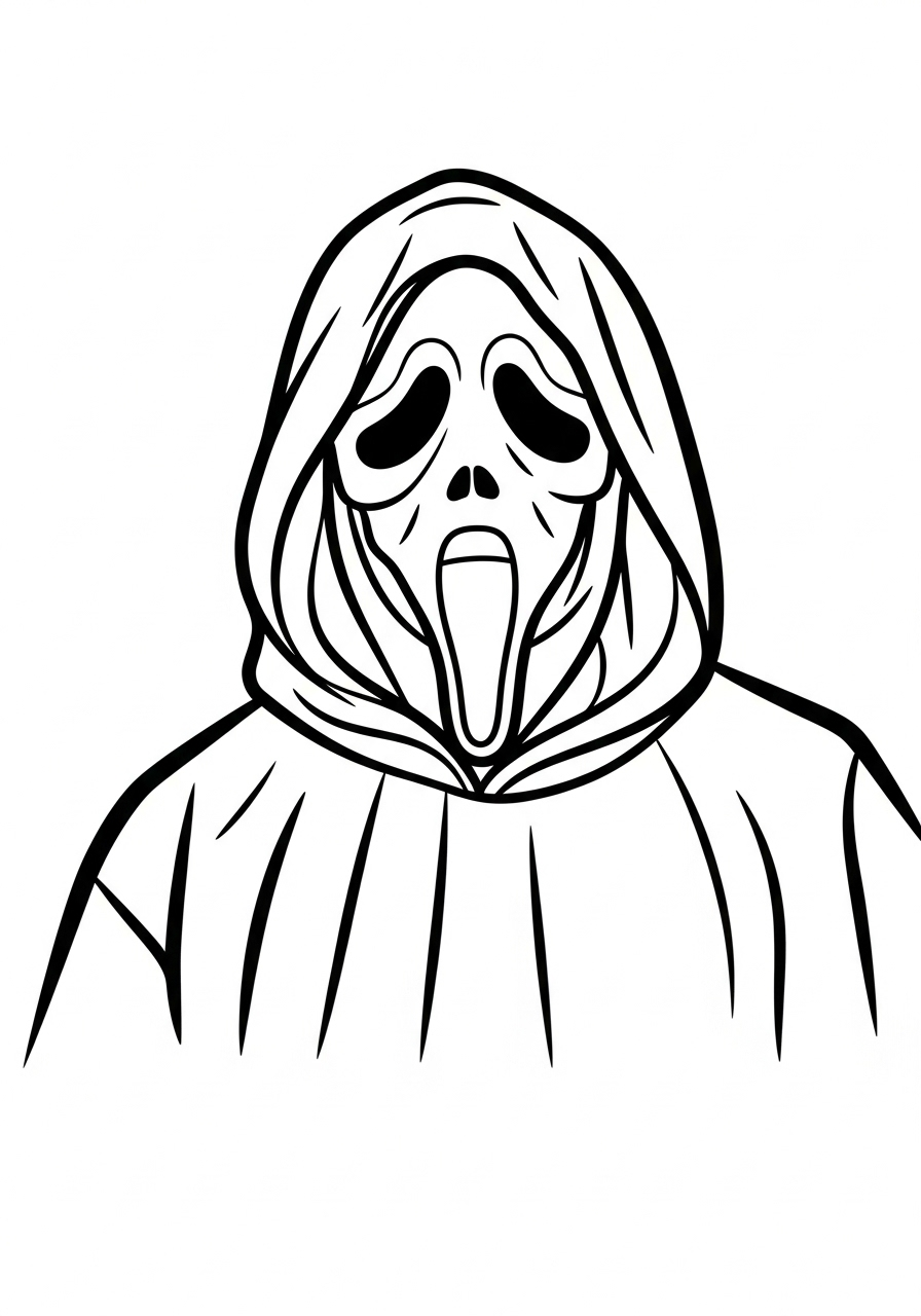 Ghostface 19 disegno Ghostface da colorare per bambini