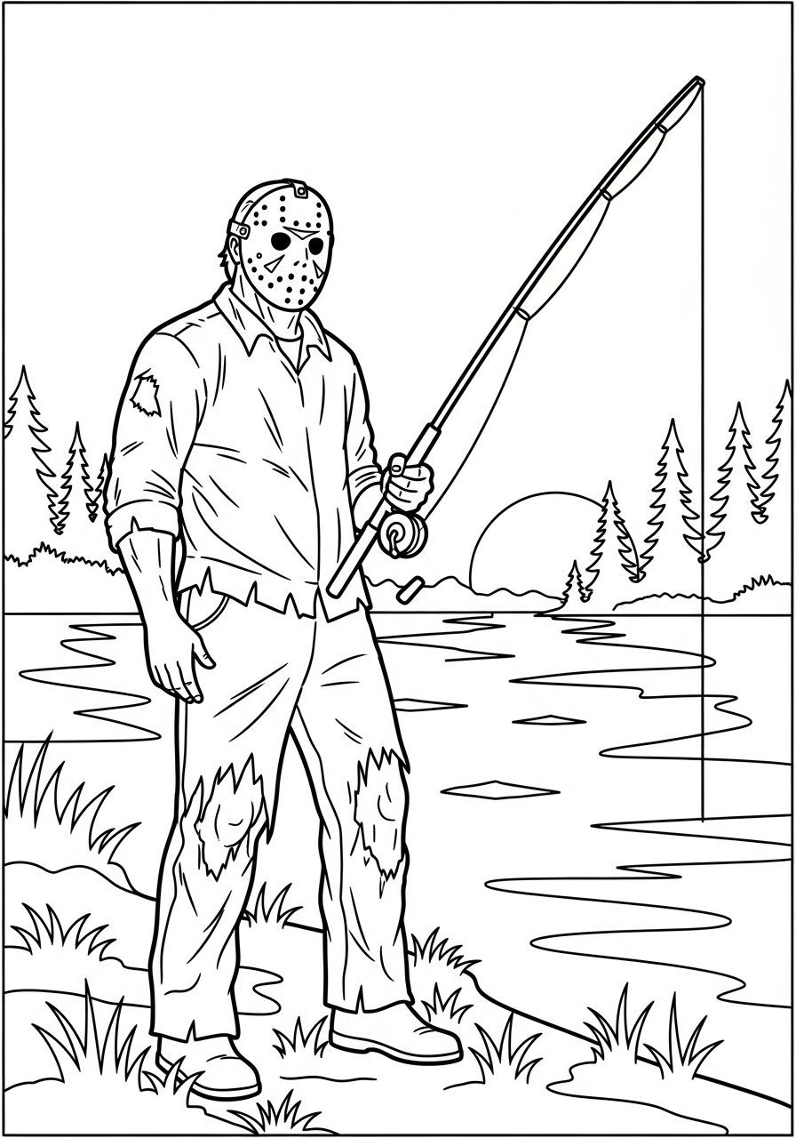 Jason Voorhees 12 disegno di Jason Voorhees da stampare e colorare 1