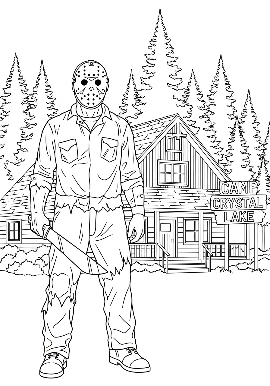 Jason Voorhees 11 disegno Jason Voorhees da colorare e stampare