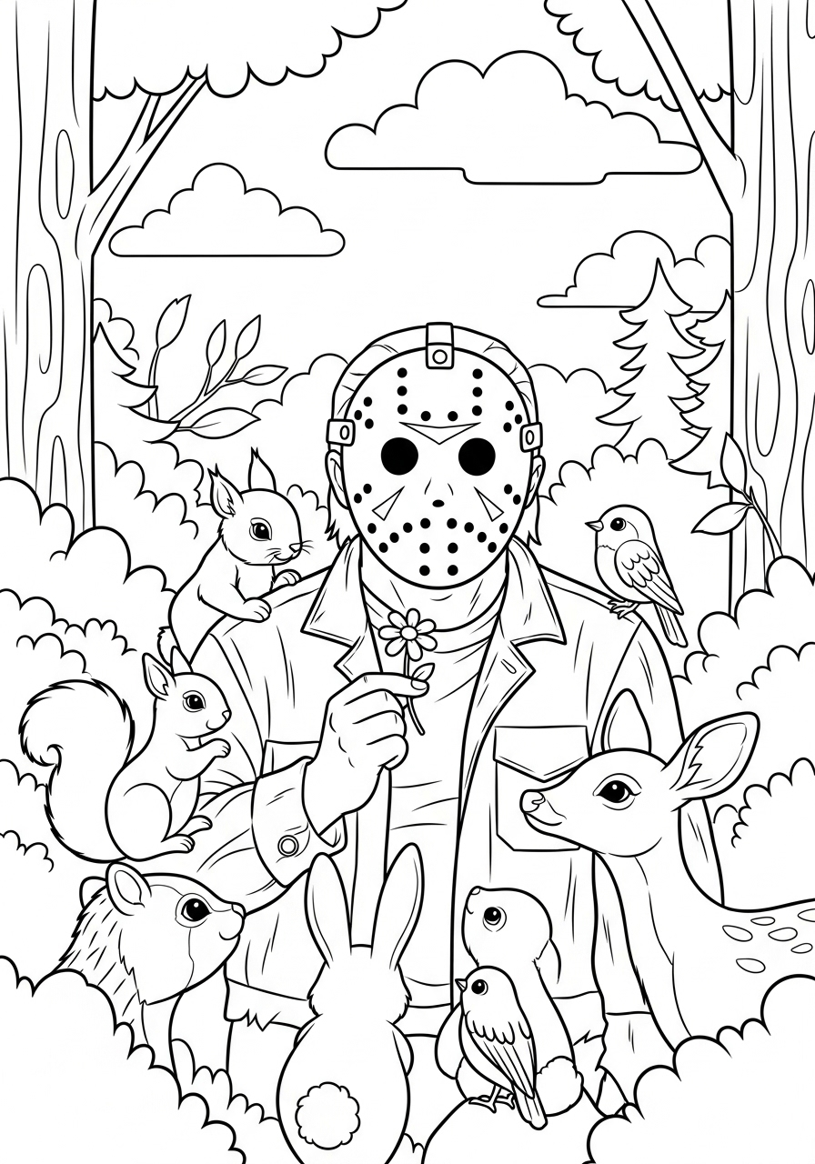 Jason Voorhees 7 Jason Voorhees disegno da colorare facile