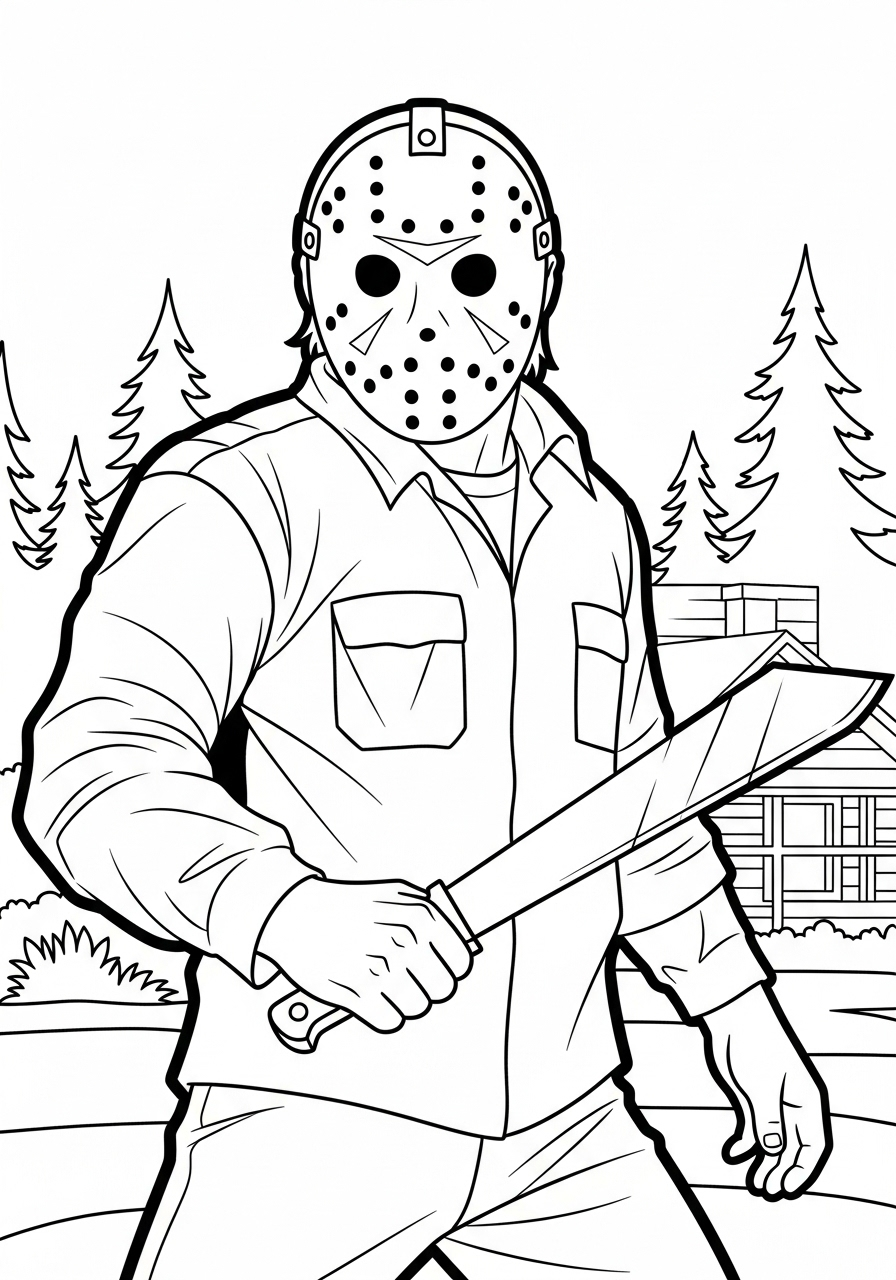 Jason Voorhees 23 disegni di Jason Voorhees da colorare per bambini 1