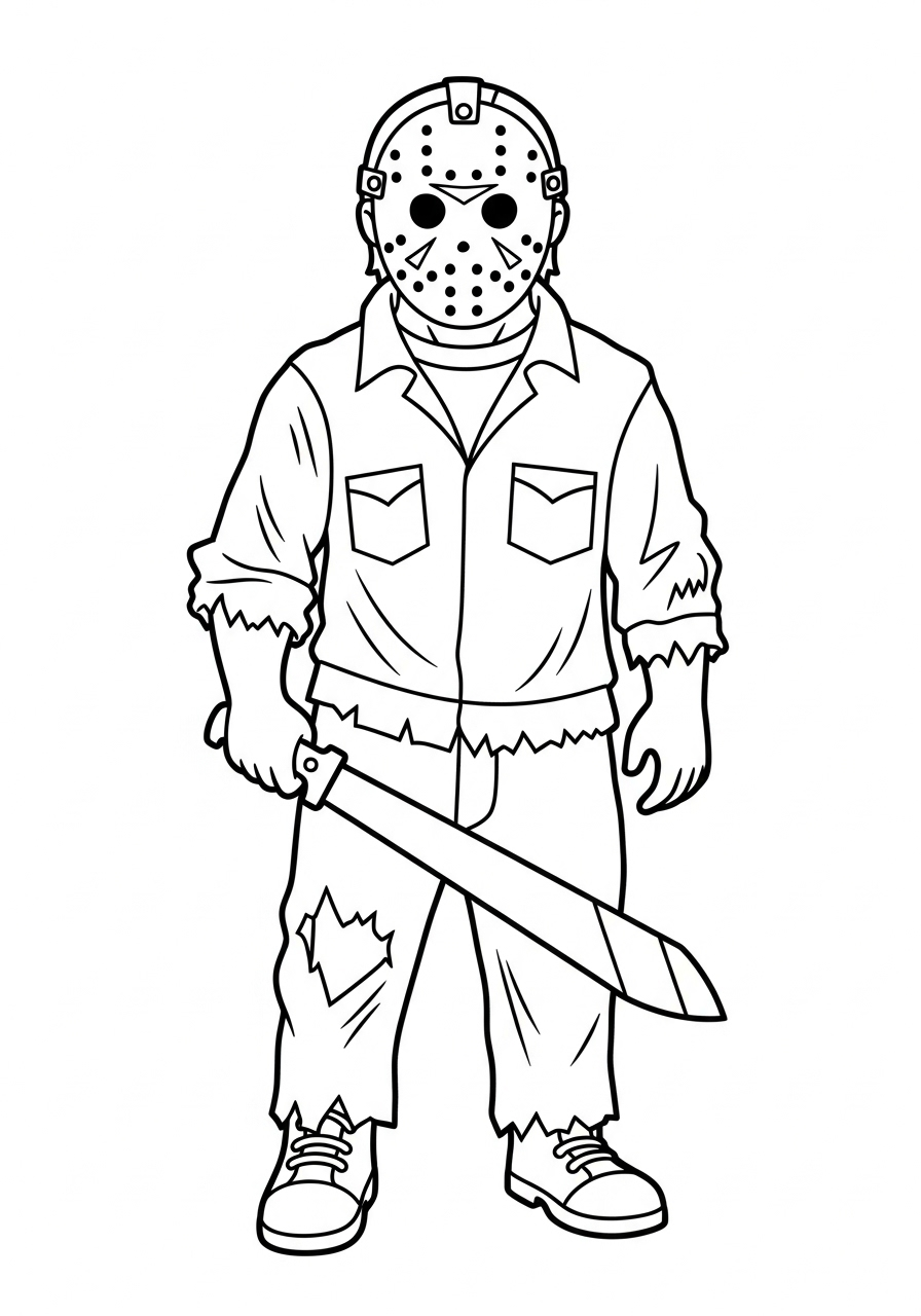 Jason Voorhees 22 Jason Voorhees disegno facile da colorare