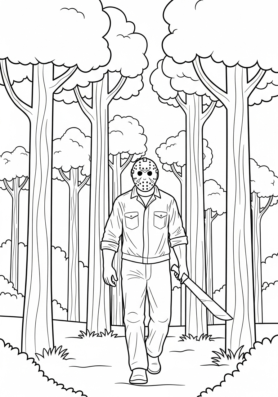 Jason Voorhees 17 foto di Jason Voorhees da colorare 1