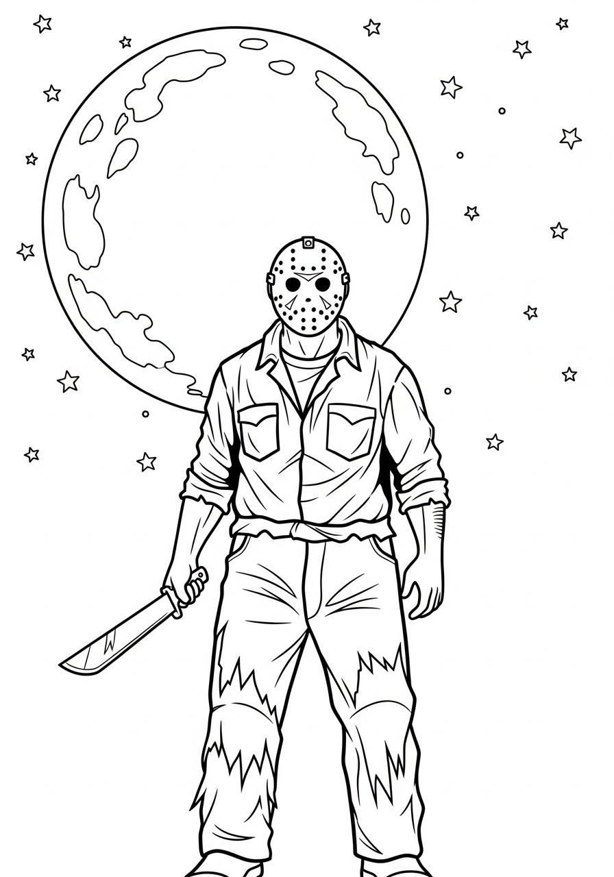 Jason Voorhees 16 disegno di Jason Voorhees da stampare e colorare 2