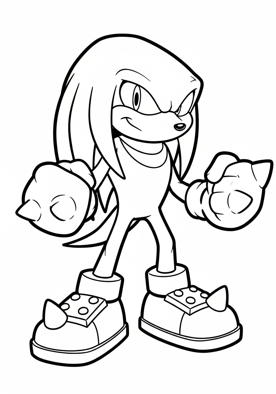 Knuckles 18 disegni Knuckles facili da colorare