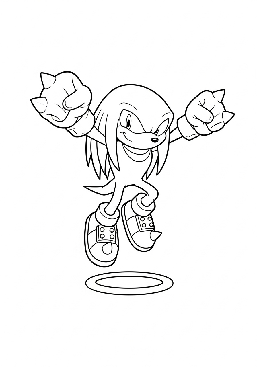 Knuckles 6 Knuckles disegno da colorare facile