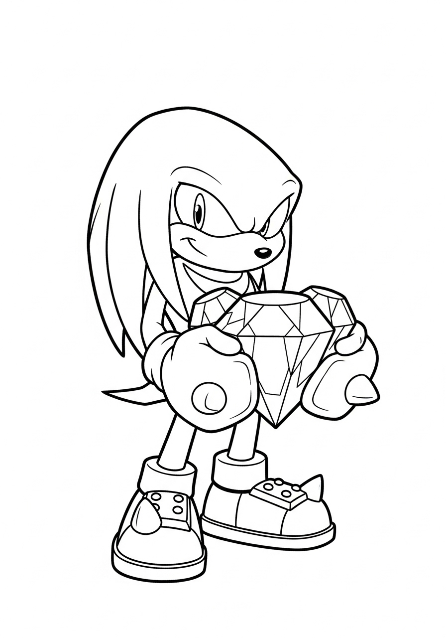 Knuckles 15 disegni Knuckles da colorare pdf