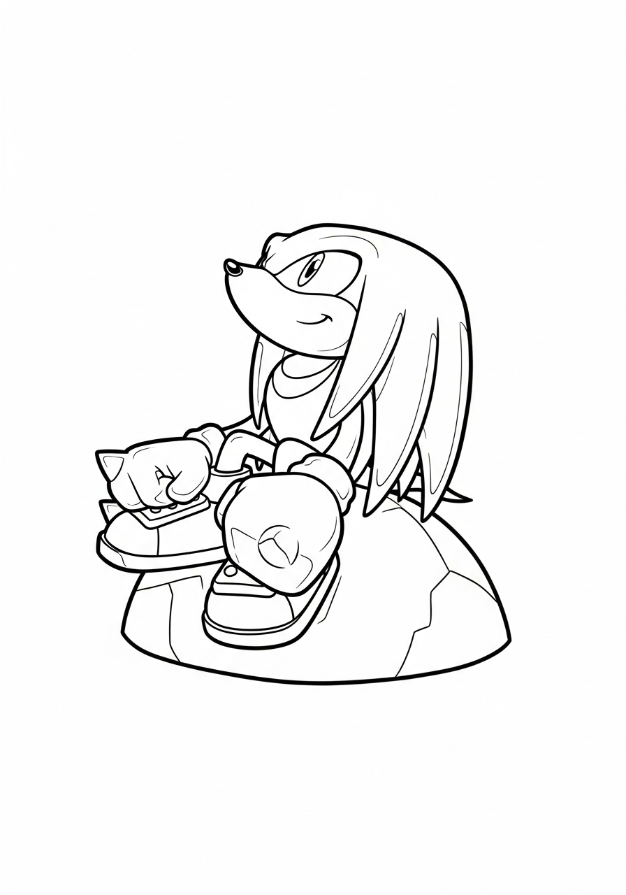 Knuckles 14 disegno Knuckles da colorare per bambini 1
