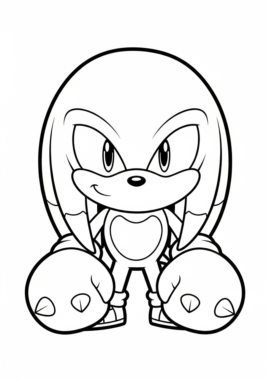 Knuckles 12 Knuckles da colorare facile