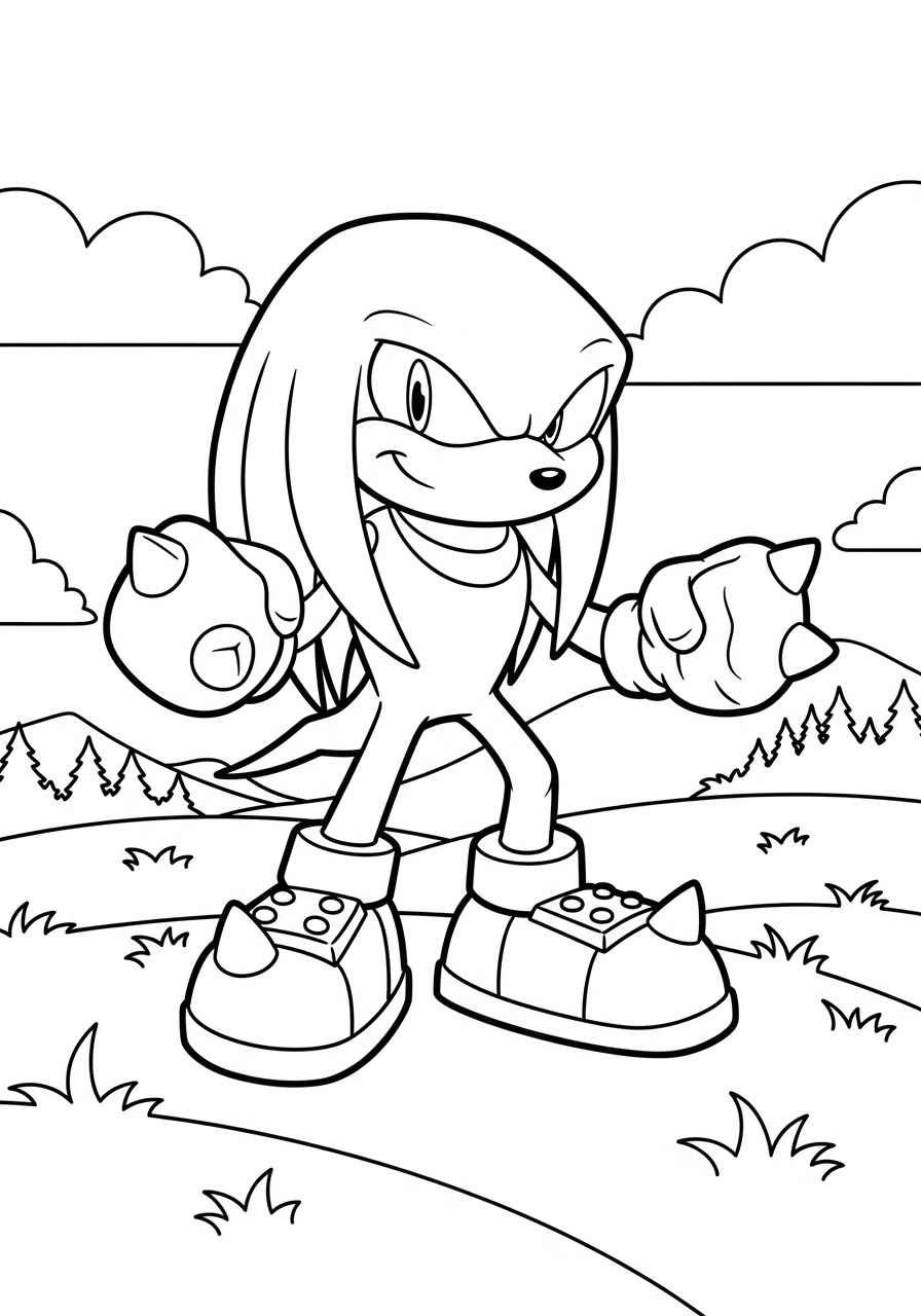 Knuckles 10 disegni da stampare e colorare Knuckles