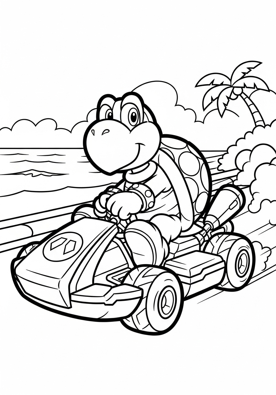 Mario Kart 9 Mario Kart da stampare e colorare gratis 1