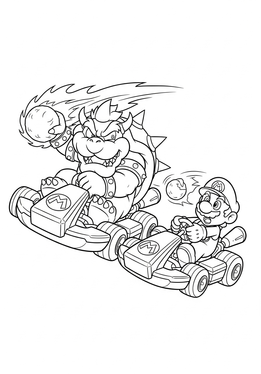 Mario Kart 7 disegni da colorare gratis Mario Kart