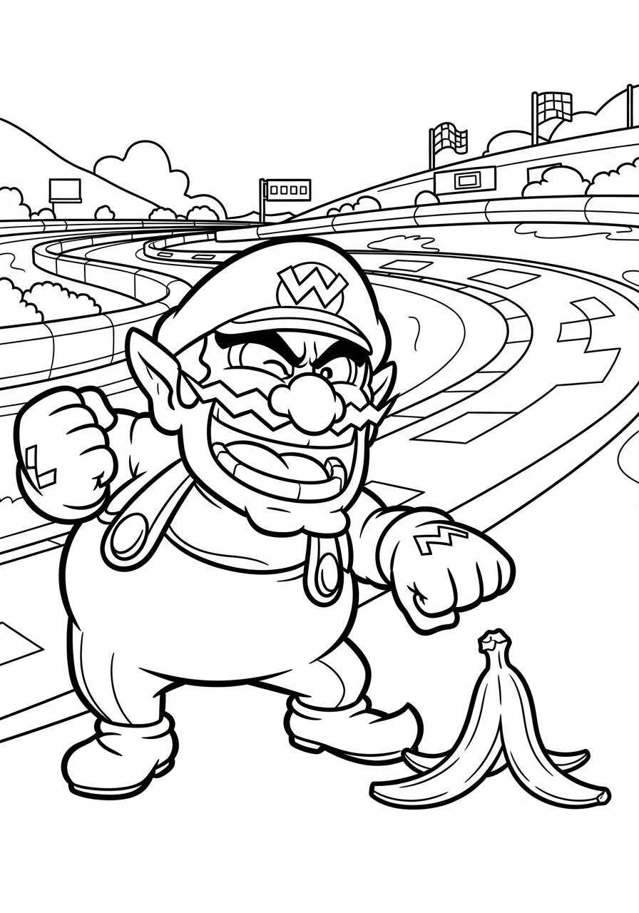 Mario Kart 5 Mario Kart da colorare a4