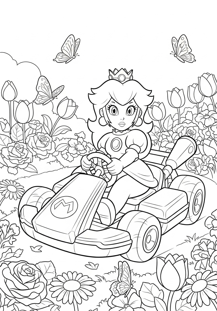 Mario Kart 15 immagini da colorare Mario Kart gratis