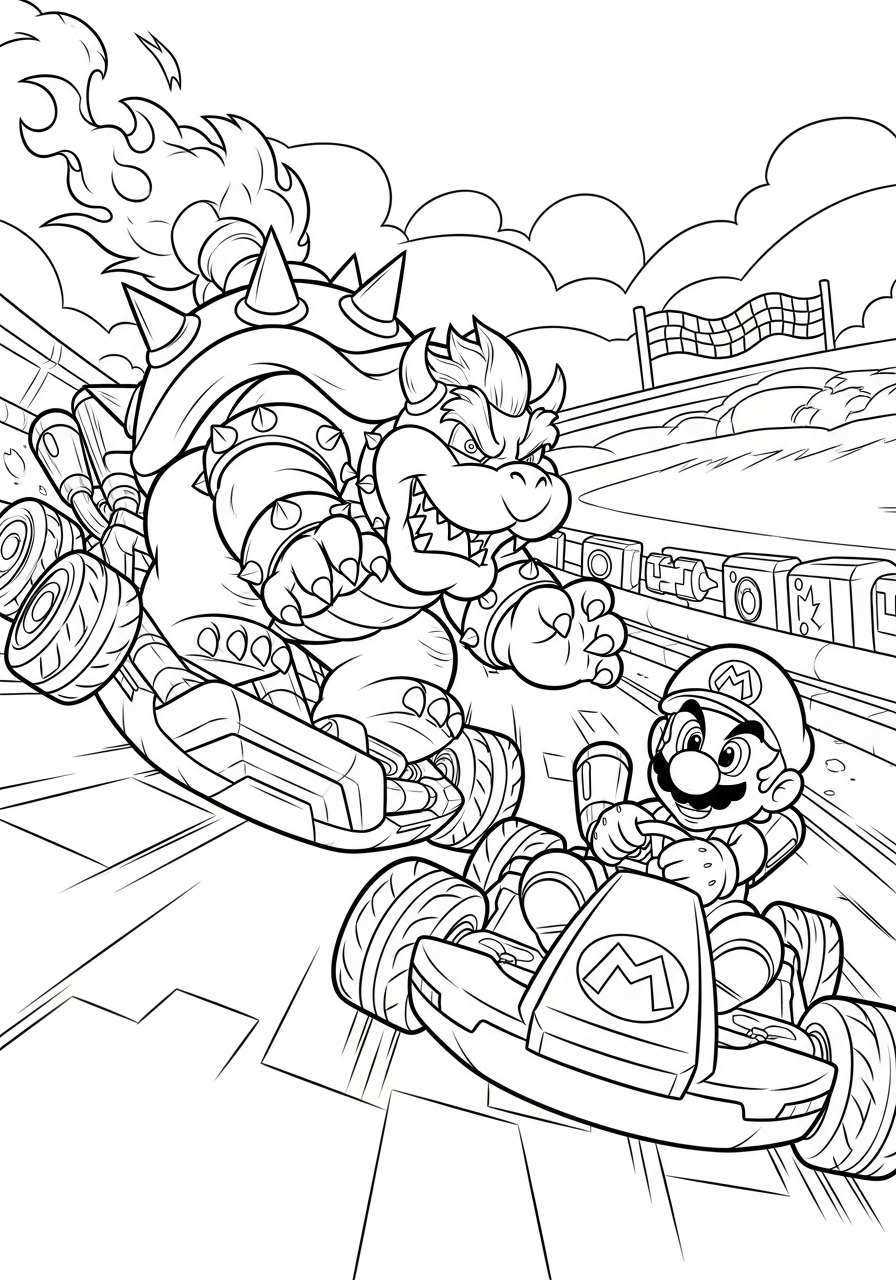 Mario Kart 11 Mario Kart da stampare e colorare gratis 2