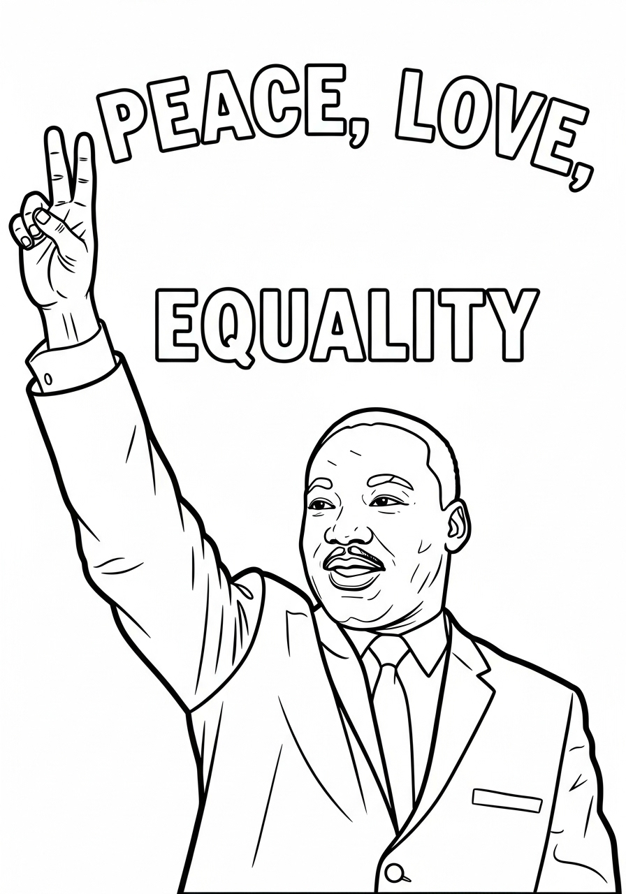 Martin Luther King 11 Martin Luther King da stampare e colorare gratis