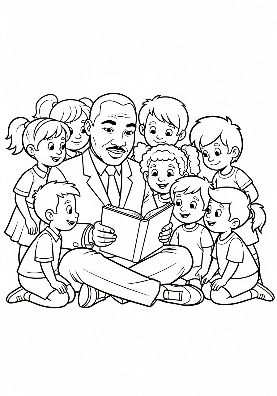Martin Luther King 10 immagini da colorare Martin Luther King gratis