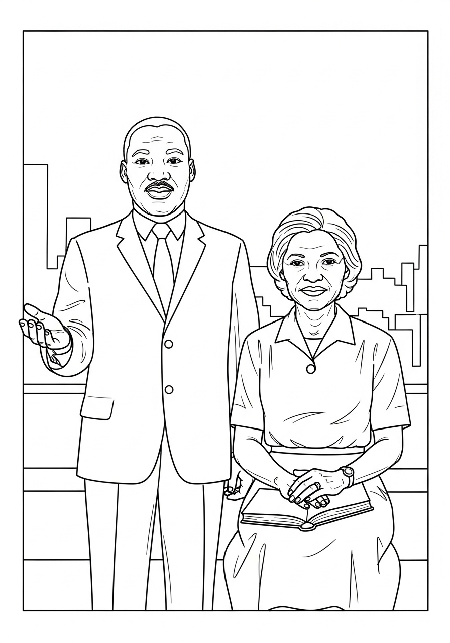 Martin Luther King 9 Martin Luther King disegno da colorare facile 1