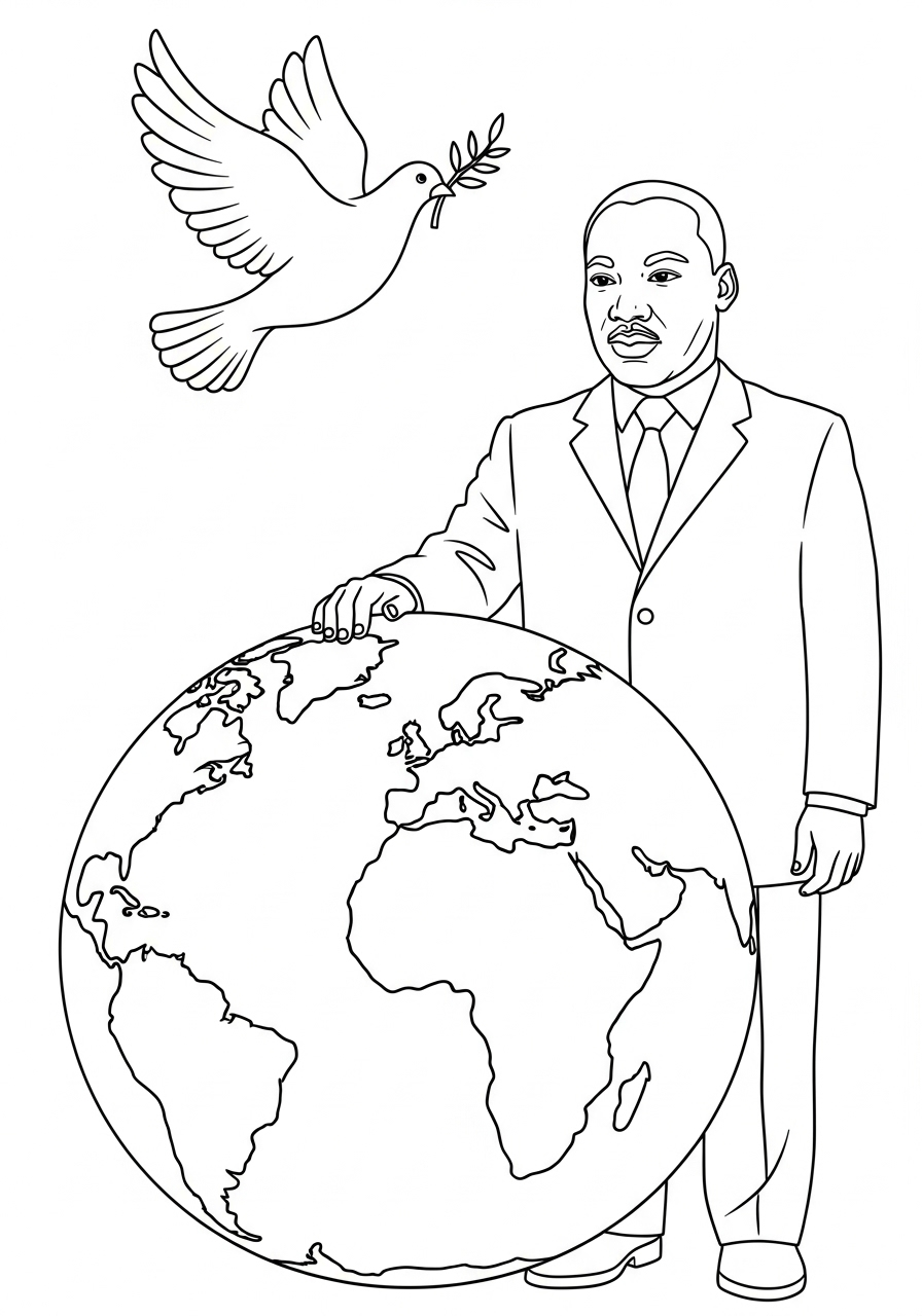 Martin Luther King 6 Martin Luther King disegno da colorare facile