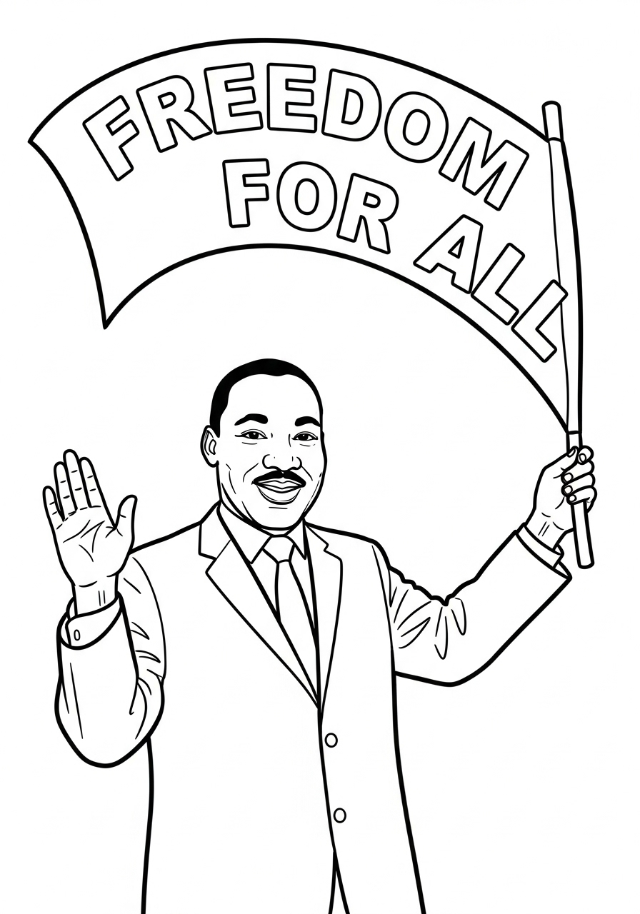 Martin Luther King 5 disegni di Martin Luther King da colorare e stampare 1
