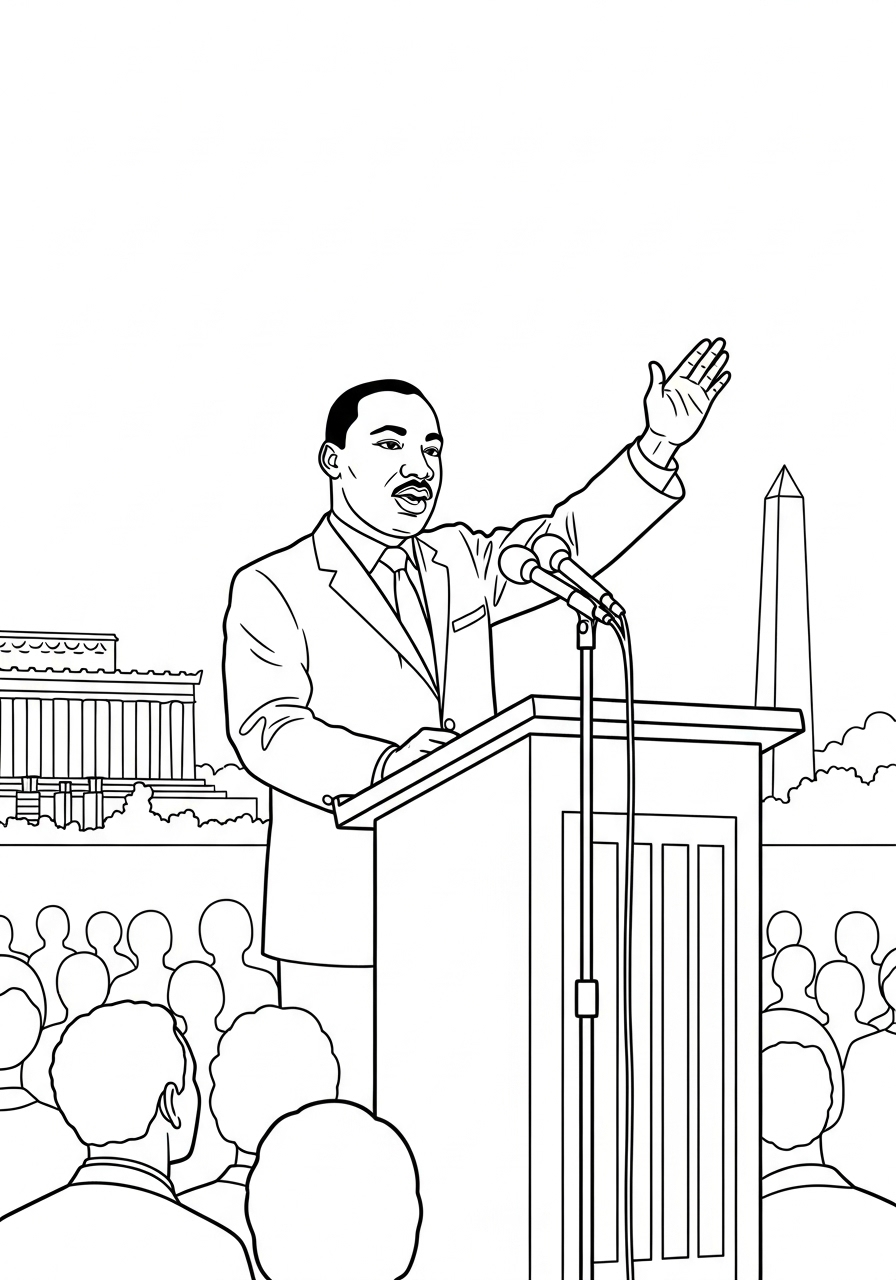Martin Luther King 20 Martin Luther King da stampare e colorare gratis 1
