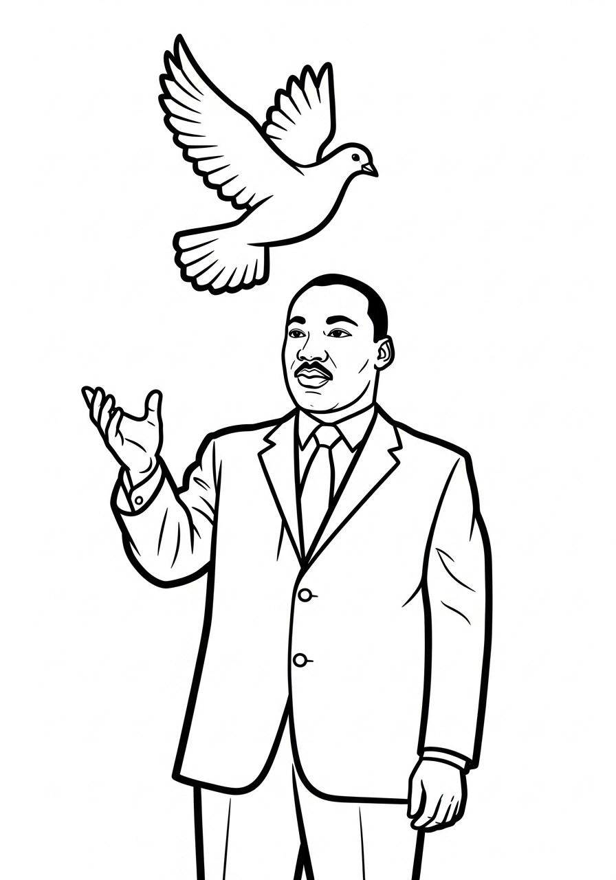 Martin Luther King 18 disegni da colorare Martin Luther King da stampare