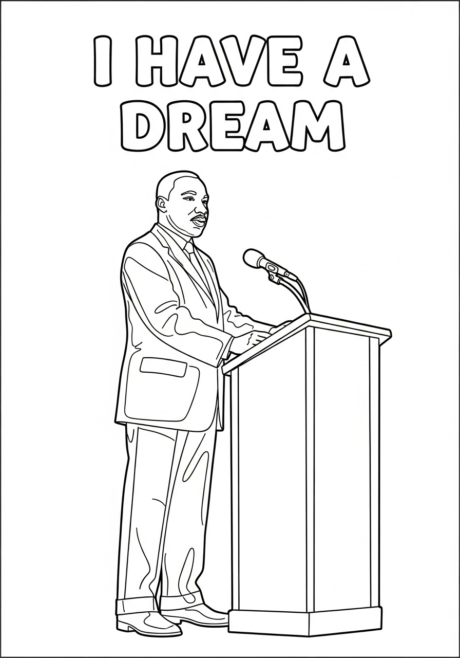 Martin Luther King 16 immagine Martin Luther King da colorare 1