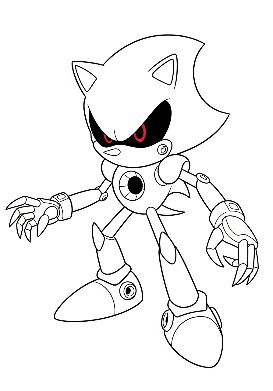 Metal Sonic 21 Metal Sonic da colorare a4