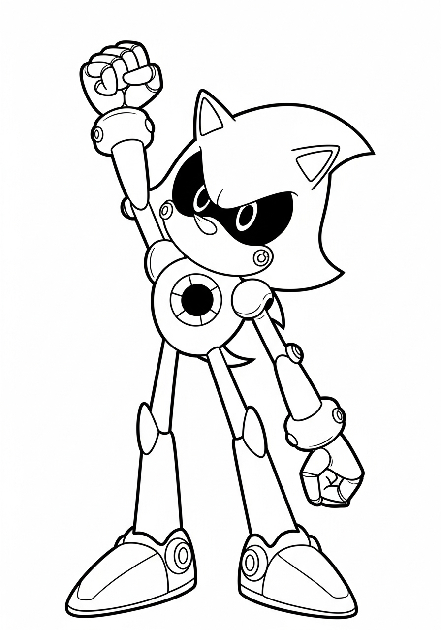 Metal Sonic 12 da colorare Metal Sonic disegno facile bambini 1
