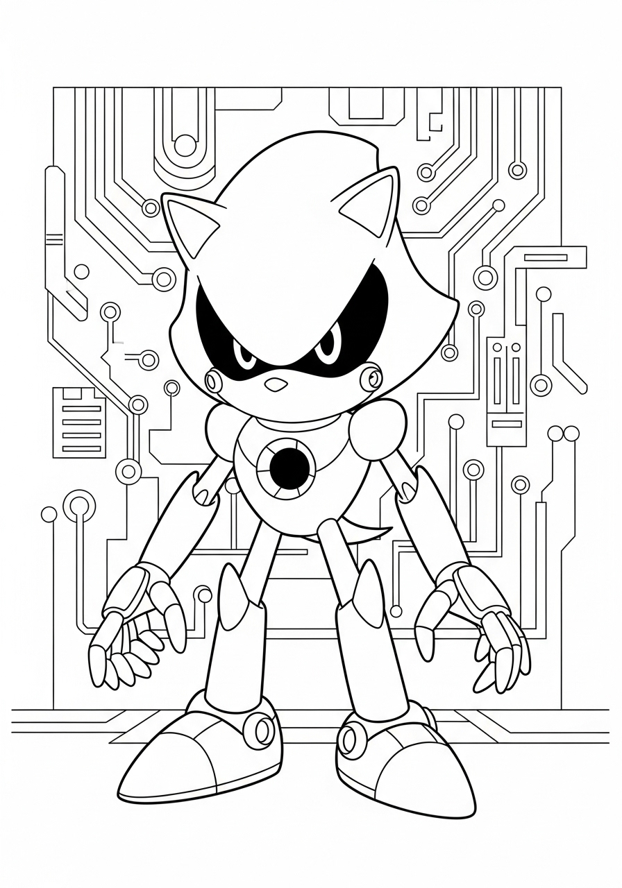Metal Sonic 10 Metal Sonic disegno da colorare facile 1