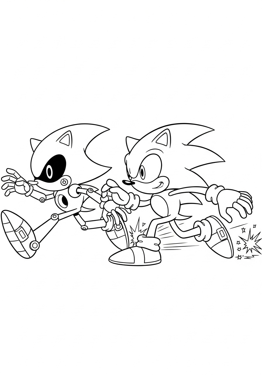 Metal Sonic 9 immagini di Metal Sonic da colorare e stampare