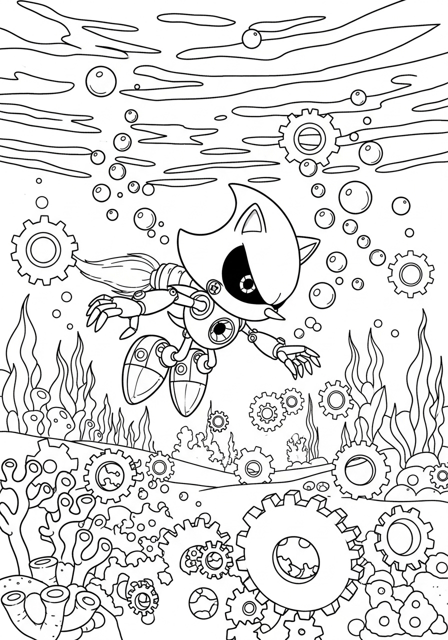 Metal Sonic 8 immagine da colorare Metal Sonic 1