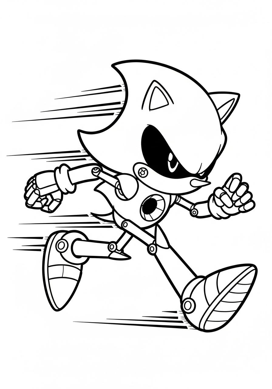 Metal Sonic 19 da colorare Metal Sonic disegno facile bambini 2