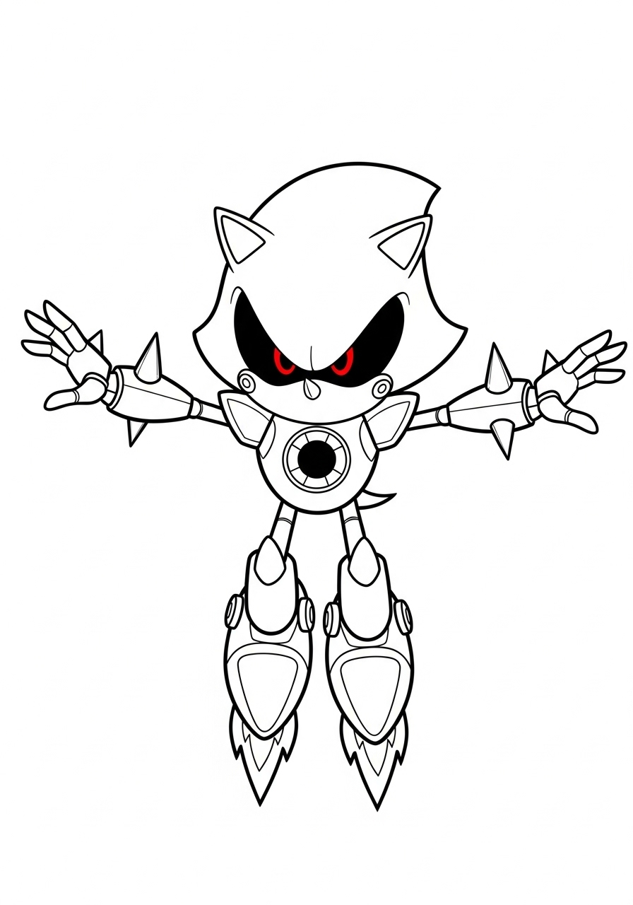Metal Sonic 16 immagini da stampare e colorare di Metal Sonic