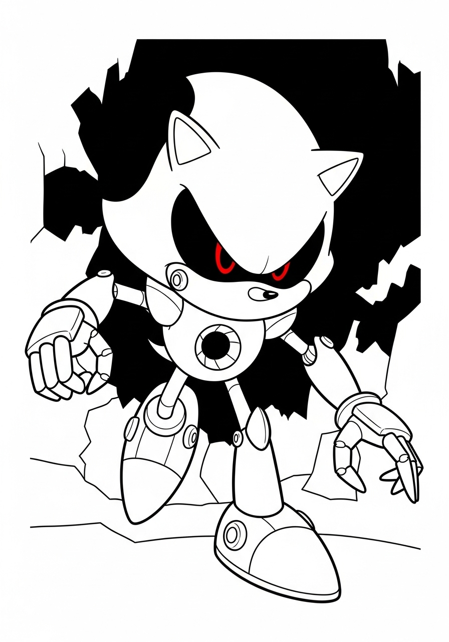 Metal Sonic 15 immagine di Metal Sonic da colorare