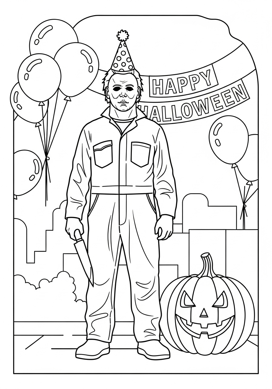 Michael Myers 12 disegni da colorare Michael Myers per bambini 1