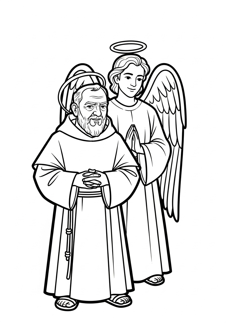 Padre Pio 11 disegni Padre Pio da colorare per bambini 1