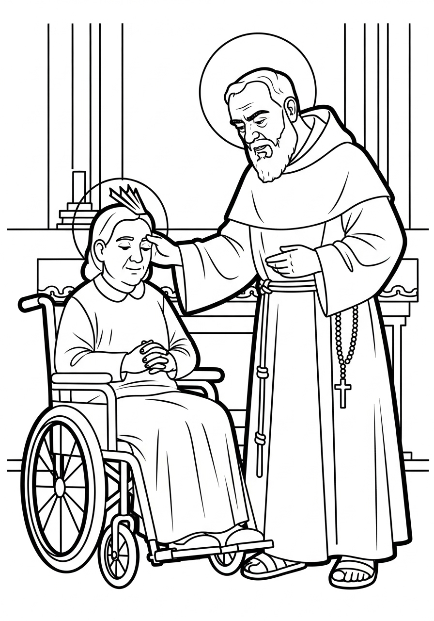 Padre Pio 10 disegno Padre Pio da colorare