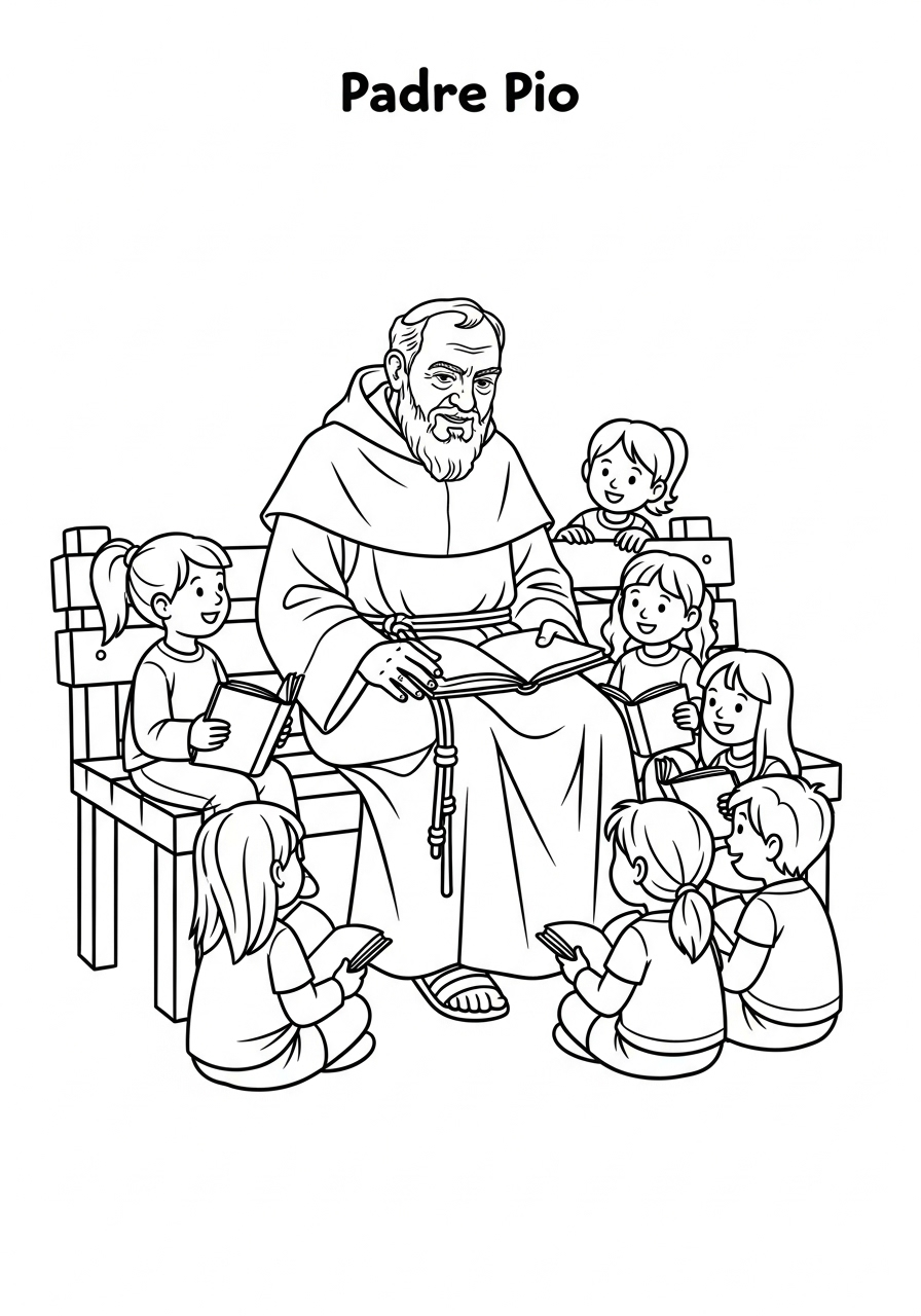 Padre Pio 9 disegni da colorare per bambini pdf Padre Pio
