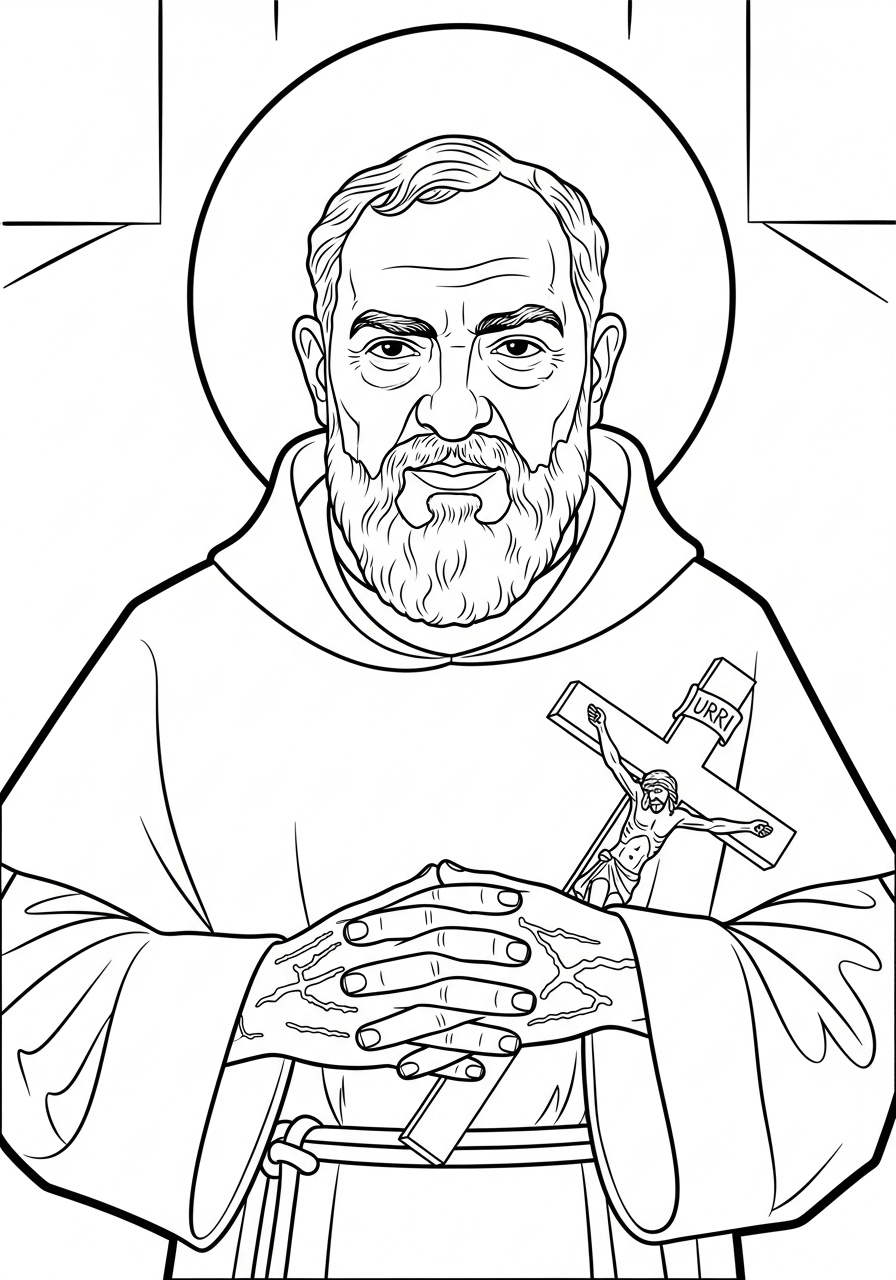 Padre Pio 22 Padre Pio da colorare pdf