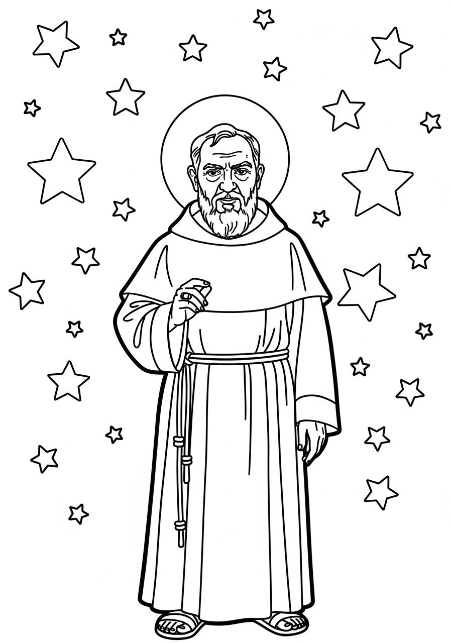 Padre Pio 3 disegni di Padre Pio da colorare e stampare gratis