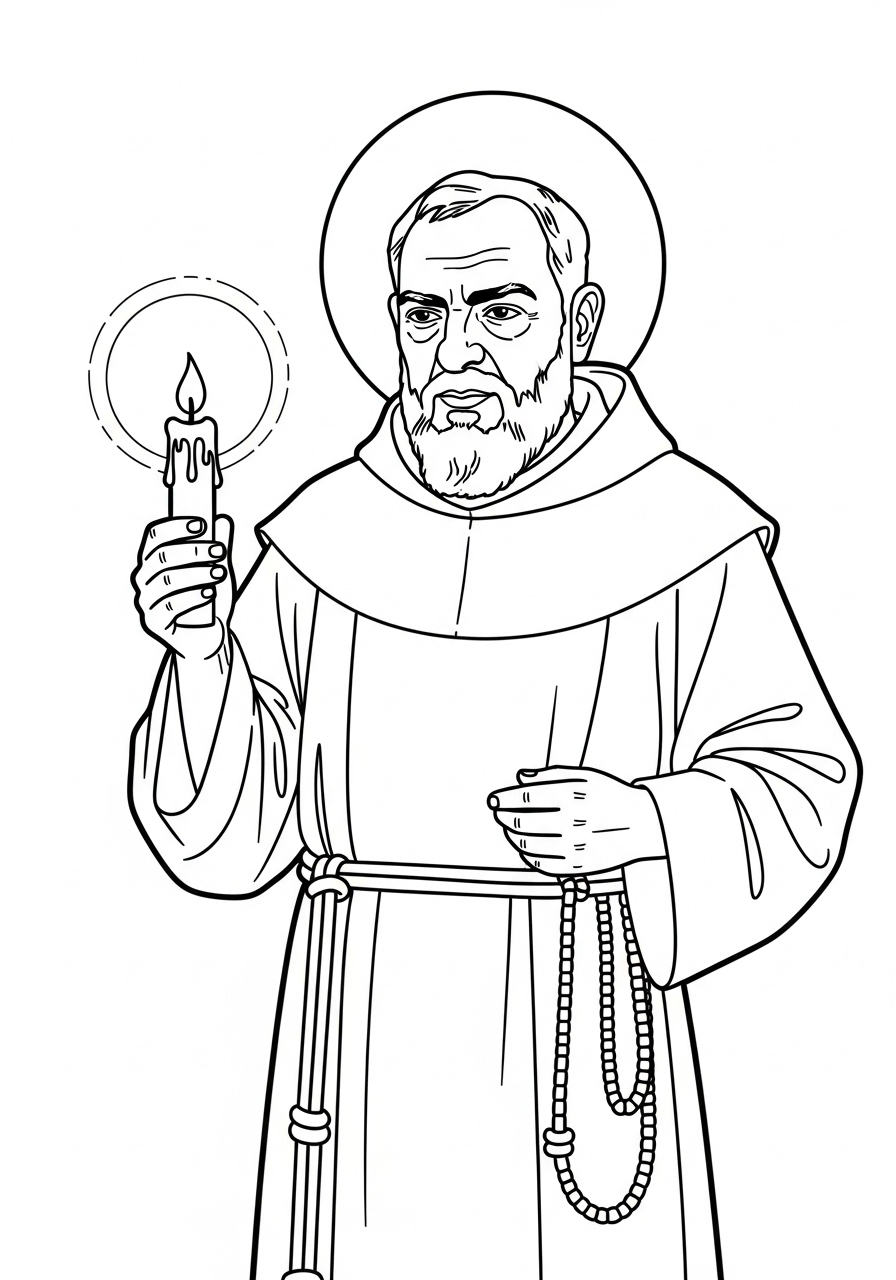 Padre Pio 2 immagini da colorare Padre Pio gratis