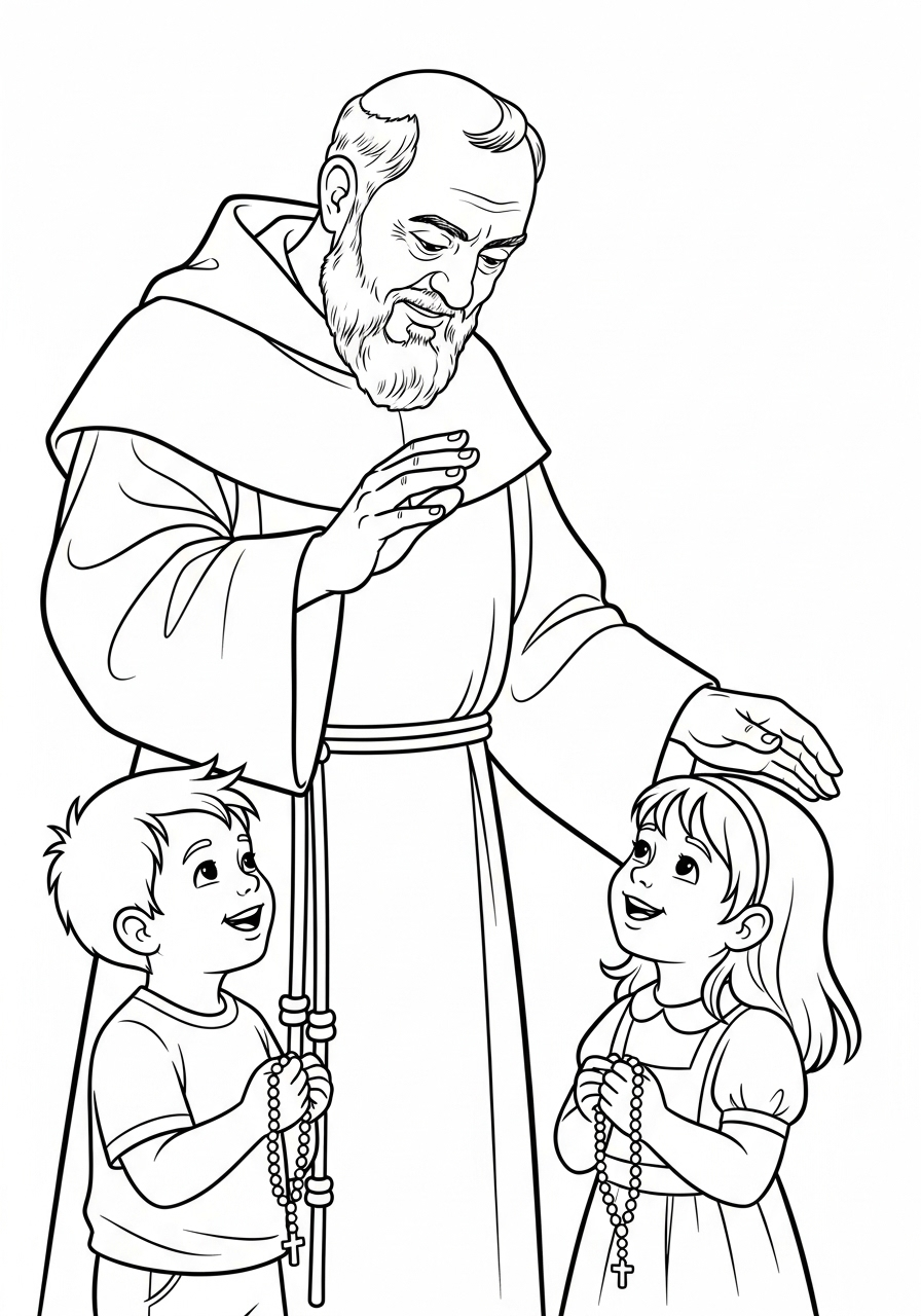Padre Pio 20 immagini di Padre Pio da stampare e colorare