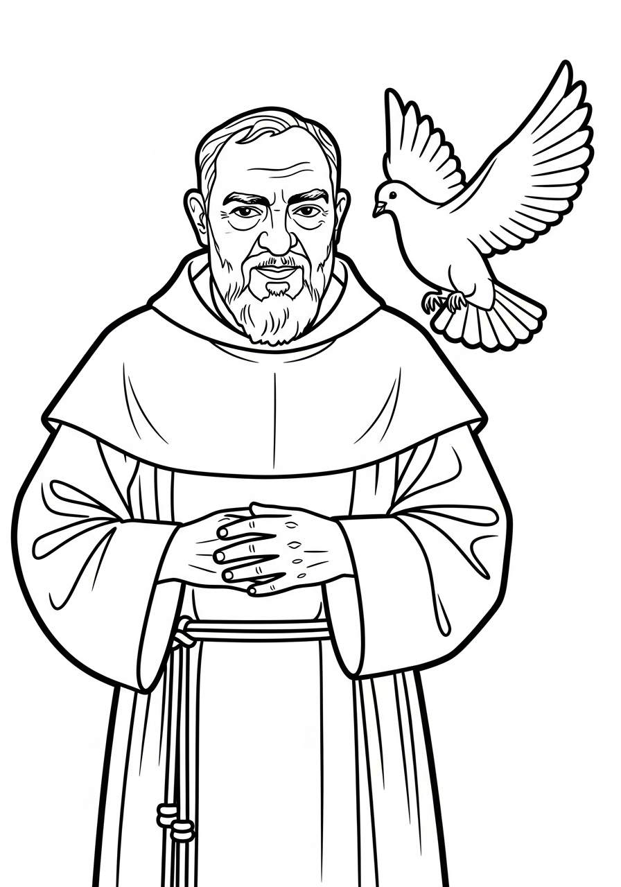 Padre Pio 17 disegno Padre Pio da colorare 1