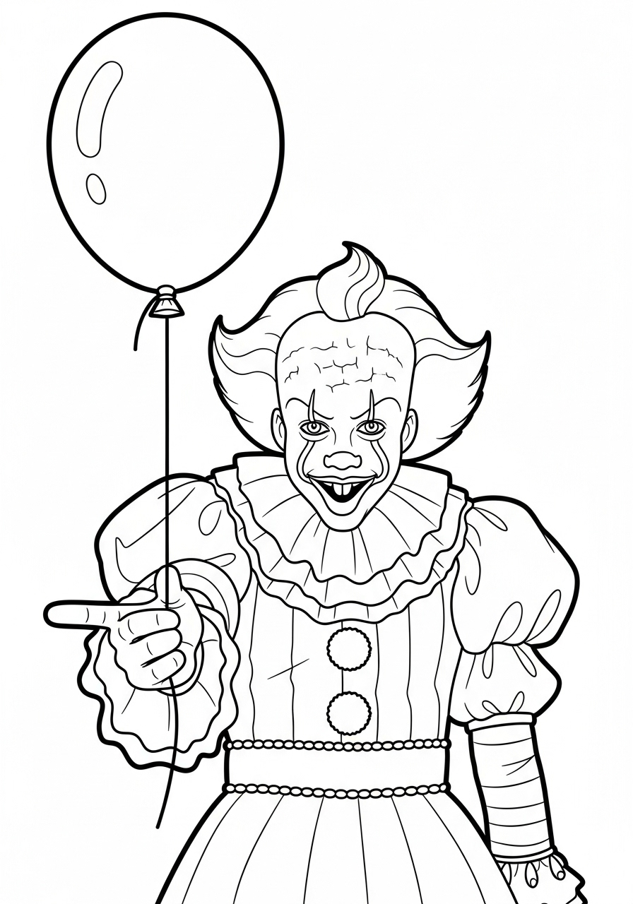 Pennywise 10 immagini di Pennywise da colorare per bambini