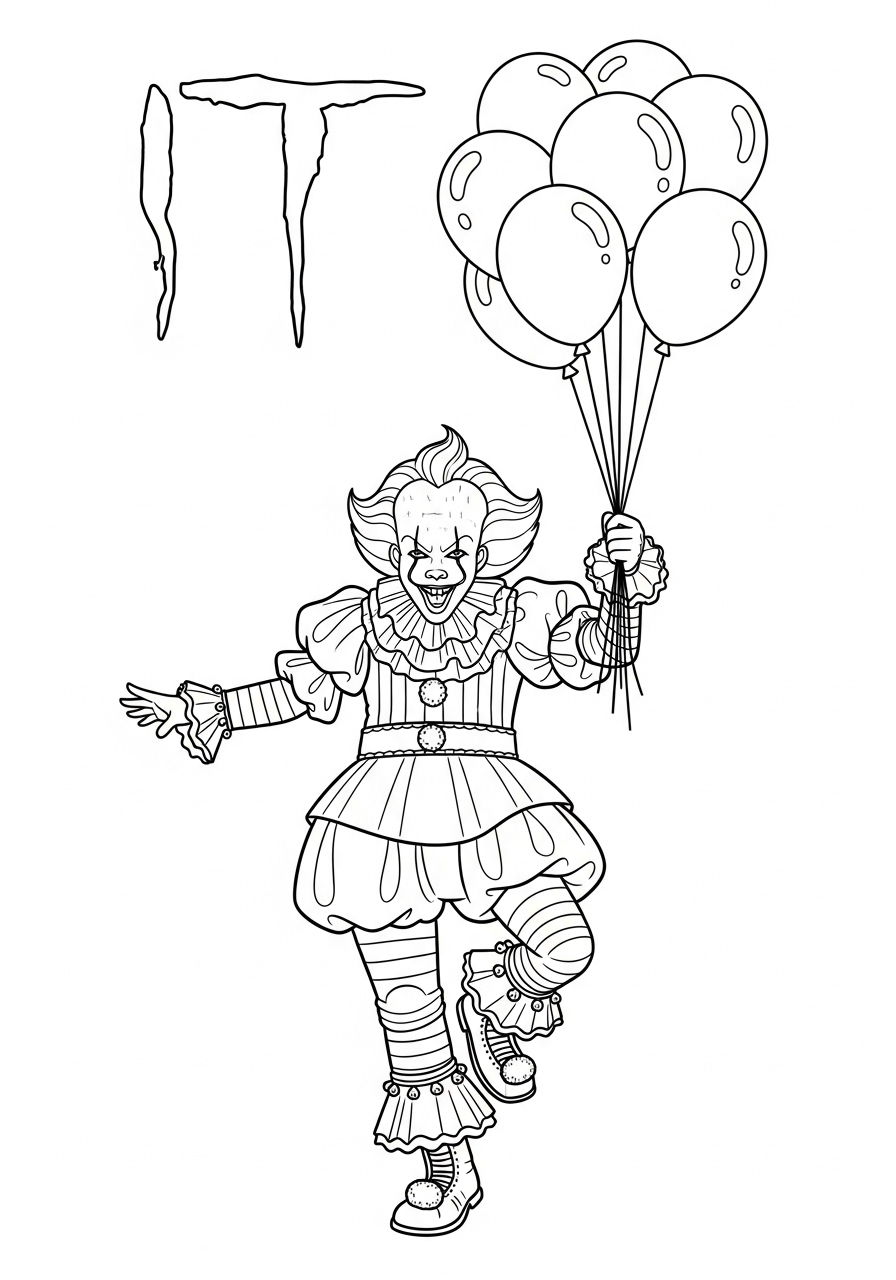 Pennywise 6 Pennywise da stampare e colorare gratis