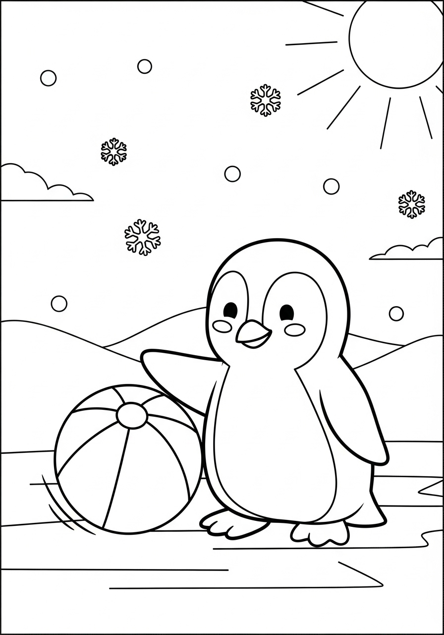 Pinguino 12 Pinguino disegno facile da colorare