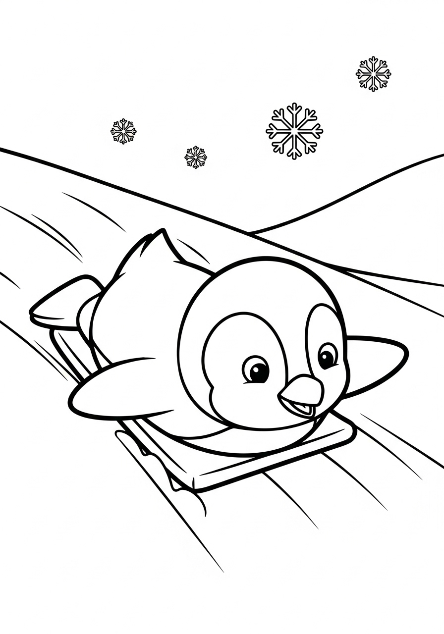 Pinguino 20 Pinguino da colorare facile 1